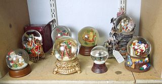 Collection of Christmas Snow Globes.