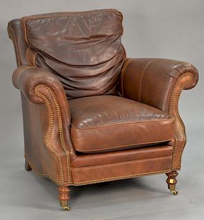 Wesley Hall leather easy chair.