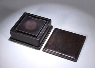 A squared inkstone with a lid