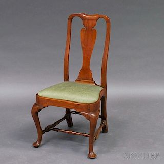 Queen Anne Walnut Compass-seat Side Chair