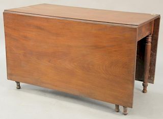 Sheraton drop leaf table with long drop leaves, circa 1830. ht. 29", open: 48" x 72"