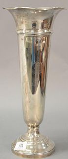 Large sterling silver weighted vase. ht. 16"