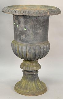 Pair of large iron urns. ht. 46", dia. 32"