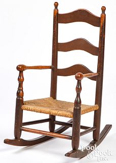 Pennsylvania child's ladderback rocking chair