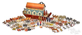 German carved and painted Noah's ark