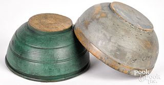 Two turned and painted bowls, 19th c.