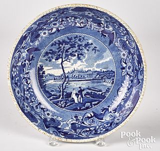 Historical Blue Staffordshire fruit bowl