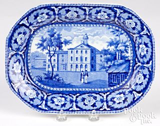 Historical Blue Staffordshire small platter