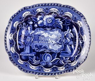 Historical Blue Staffordshire platter