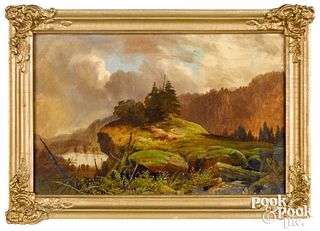 Francis D. Devlan oil on canvas rocky landscape