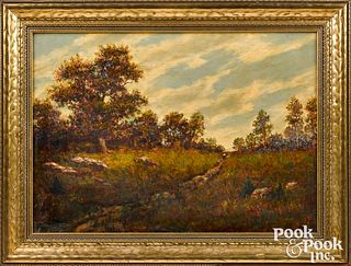 Theodore Rousseau oil on wood panel landscape