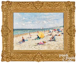 Niek Van der Plas impressionist beach scene