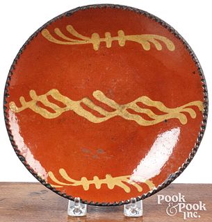 Pennsylvania redware slip decorated plate