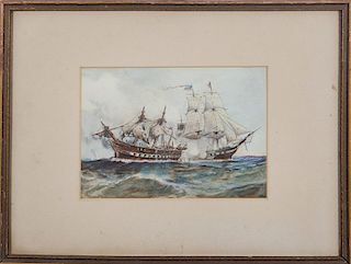 Julian Oliver Davidson (1853-1894): Battle at Sea