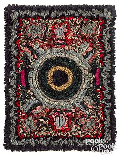 Shirred rag rug, ca. 1900