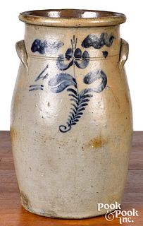 Four gallon stoneware churn, 19th c.