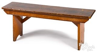 Pennsylvania painted pine morticed bench, 19th c.