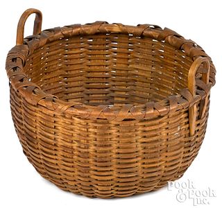 Miniature splint gathering basket, 19th c.