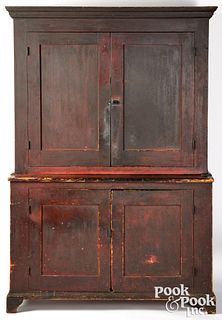 Pennsylvania painted pine Dutch cupboard, 19th c.