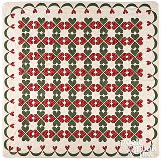 Pennsylvania patchwork heart quilt, late 19th c.