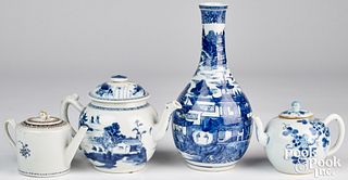 Group of Chinese export blue and white porcelain