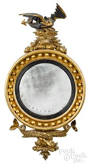 Giltwood convex mirror, ca. 1800