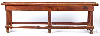 Large pine work table/bench, 19th c.