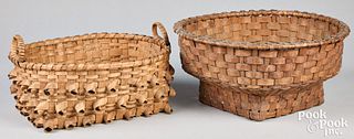 Two splint baskets, 19th c.