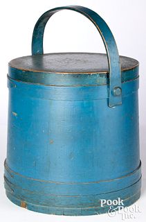 Large painted pine firkin, 19th c.