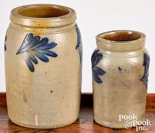 Two Philadelphia stoneware jars, 19th c.