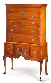 New England Queen Anne maple high chest, ca. 1765