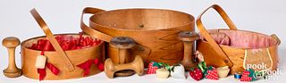 Shaker bentwood sewing baskets