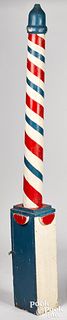 Carved and painted barber pole, 19th c.