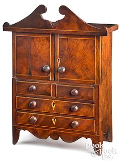 Miniature mahogany dressing cupboard, early 19th c