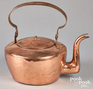 Large Lancaster, Pennsylvania copper tea kettle