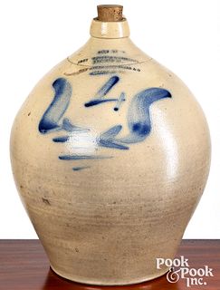 New York four gallon stoneware merchant jug