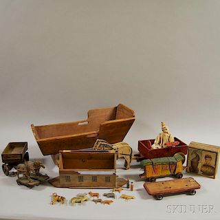 Eight Early Wooden Toys