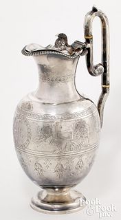 Coin silver pitcher, 19th c.
