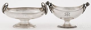 Two English sterling silver footed bowls