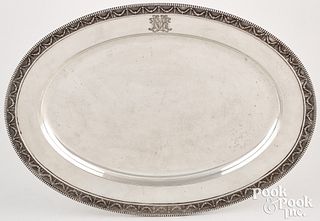 Gorham sterling silver tray dated letter 1875