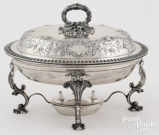 New York coin silver serving set, mid 19th c.