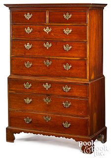 George III mahogany chest on chest, ca. 1770