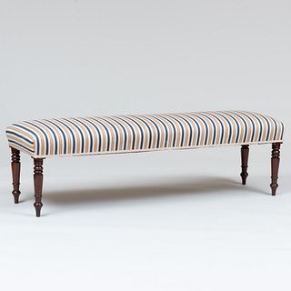 Regency Style Mahogany and Upholstered Long Bench