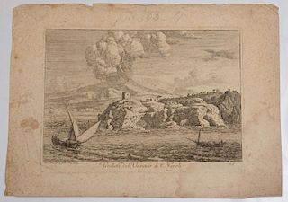 Adrien Manglard (1695-1760): Veduta del Vesuvio di Napoli