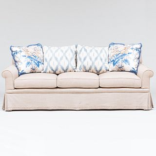 Linen Upholstered Three Seat Sofa, A. Schneller Sons, Inc.