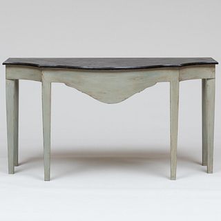 Provincial Style Painted Serpentine Fronted Console Table