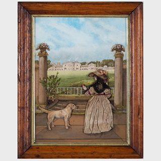 Two Victorian Framed Paper, Fabric and Watercolor Three-Dimensional Dioramas
