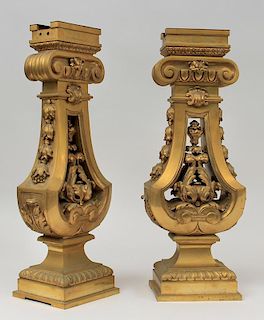 Ten Louis XIV Style Gilt-Bronze Baluster-Shaped Columns