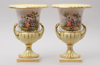 Pair of Berlin Porcelain Campani-Form Urns