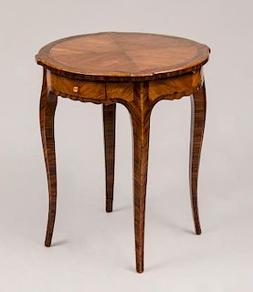 Louis XV/XVI Style Kingwood and Tulipwood Parquetry Side Table